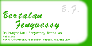 bertalan fenyvessy business card